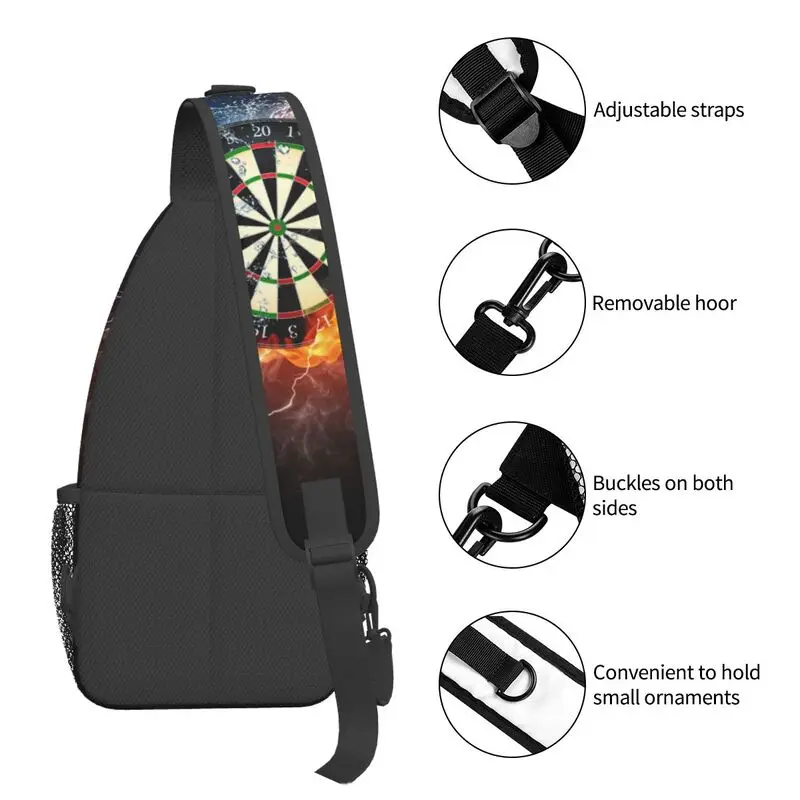 Bolsa de dardos personalizada para ciclismo, mochila cruzada para el pecho, mochila de hombro para hombre