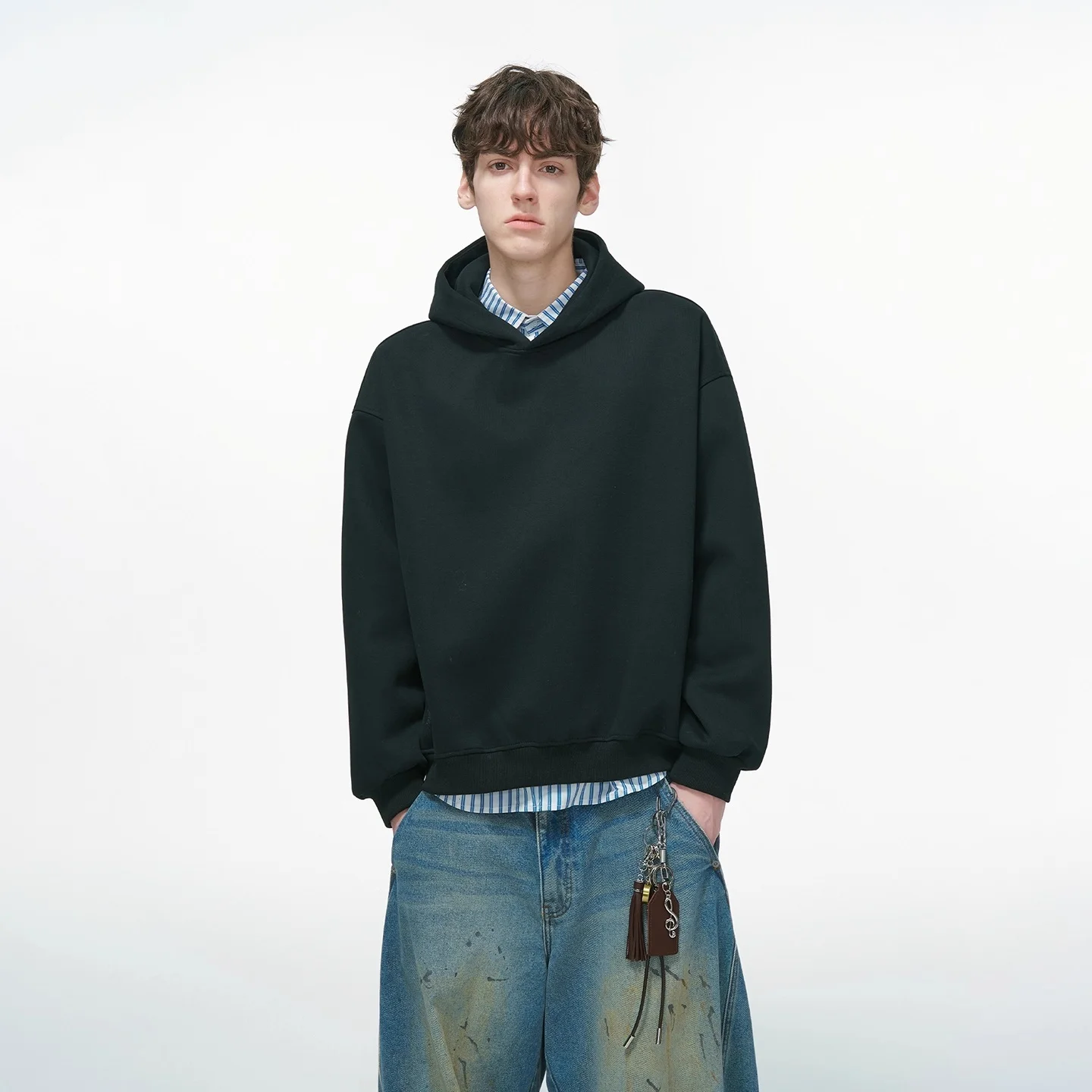 

Мужские худи с капюшоном, оверсайз, зимние, с сердечками, из овечьей шерсти, приталенные, для работы, ветрозащитные, с карманами, в стиле техно-саваж, идеальный верх