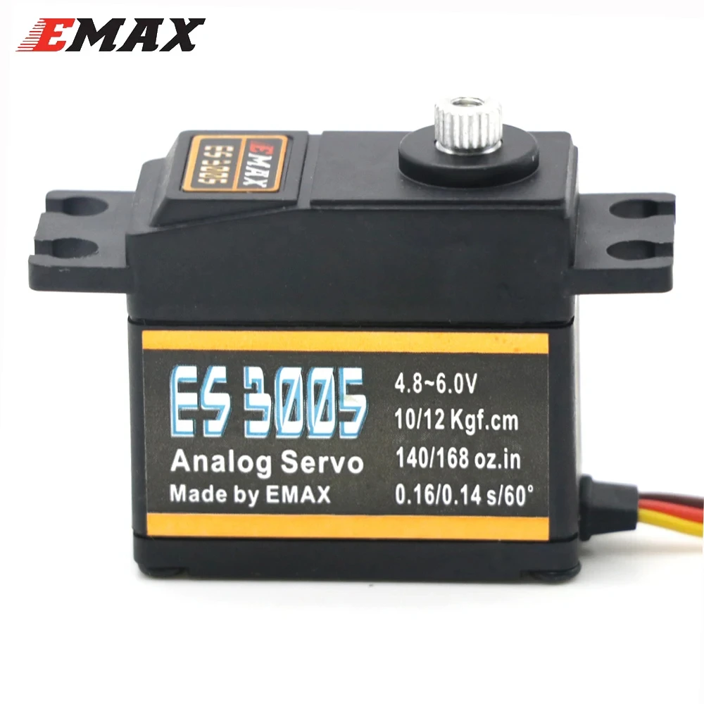 EMAX-Servo analogique à couple élevé, engrenages métalliques, hélicoptère RC, bateau, avion, ES3001, ES3003, ES3004, ES3005, 4.8-6.0V