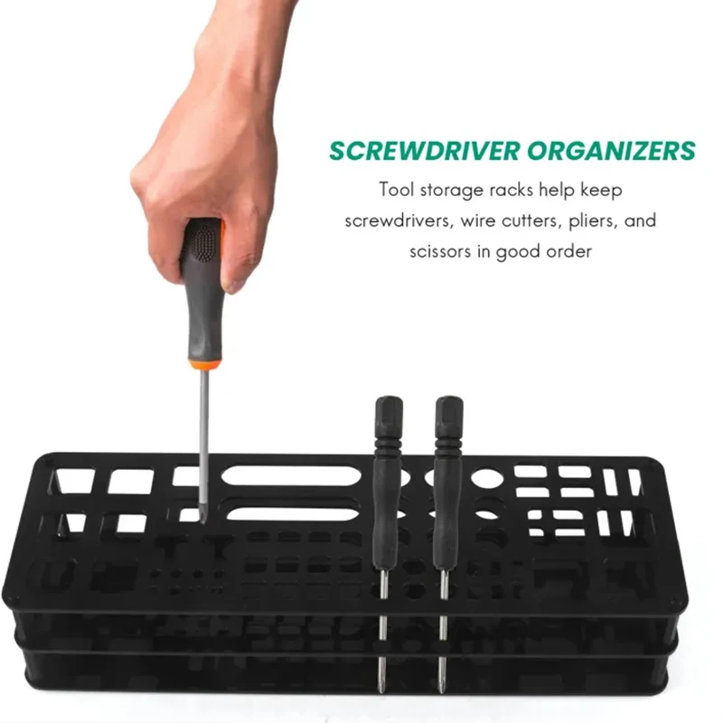 Screwdriver Organizers Potable Cross Screwdriver Storage Rack Plastic Parts Box RC Tools Kit Garage Workshop Screwdriver Holder