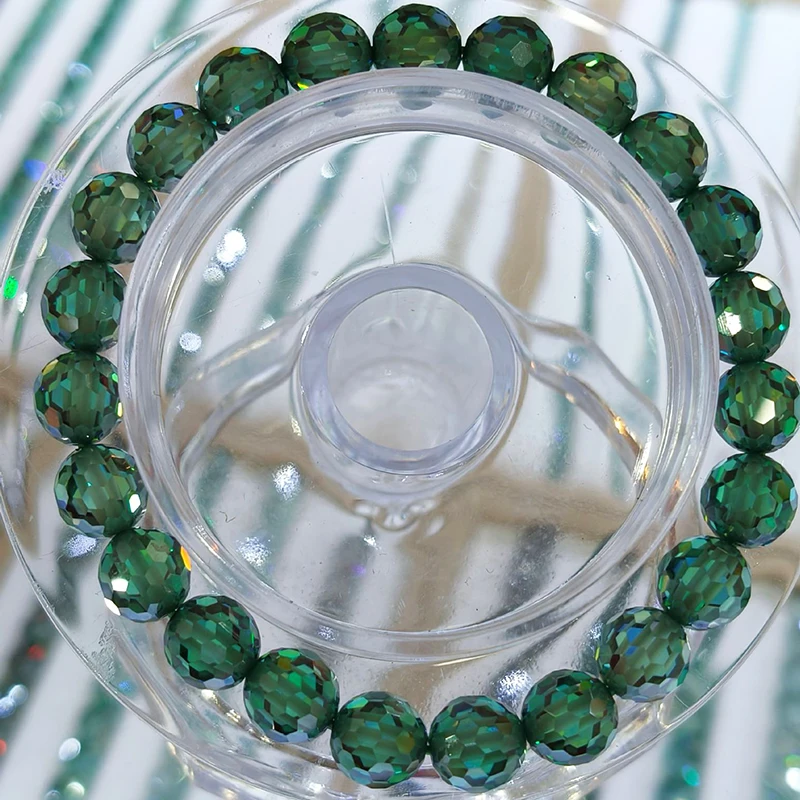

Wholesale Never Fade Green Moissanites Beads Stone DIY Round Cut Moissanite Spherical Beads No Certificate for Jewelry Making