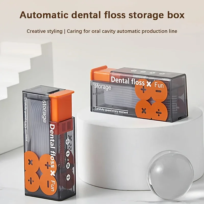 Automatic Dental Floss Storage Box Pop-Up Dental Floss Dispenser With 10Pcs Floss Dental Oral Hygiene Care Portable view 3