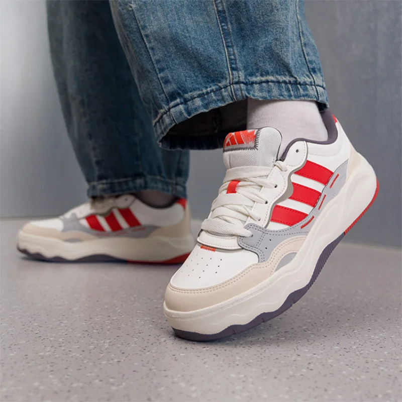 Adidas  Off White Red Wave Platform Skate Shoes  Three Stripe Thick Sole Casual Sneakers Men Women KH9027