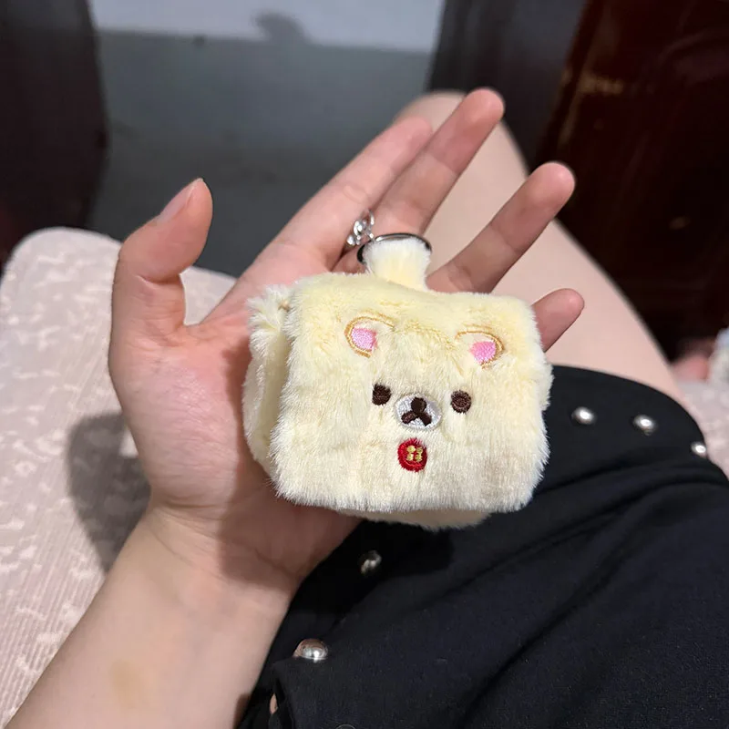 Cartoon Rilak-kuma Bear Bags Charm Plush Korilak-kuma Bluetooth Earphone Storage Bag Backpack Bags Pendant Ornament Accessory