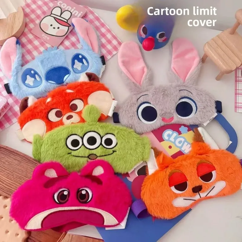 

Disney Zootopia Plush Series Sleep Mask Judy Nick Stitch Strawberry Bear Soft Light Blocking Comfortable Eye Cover Cute Gifts
