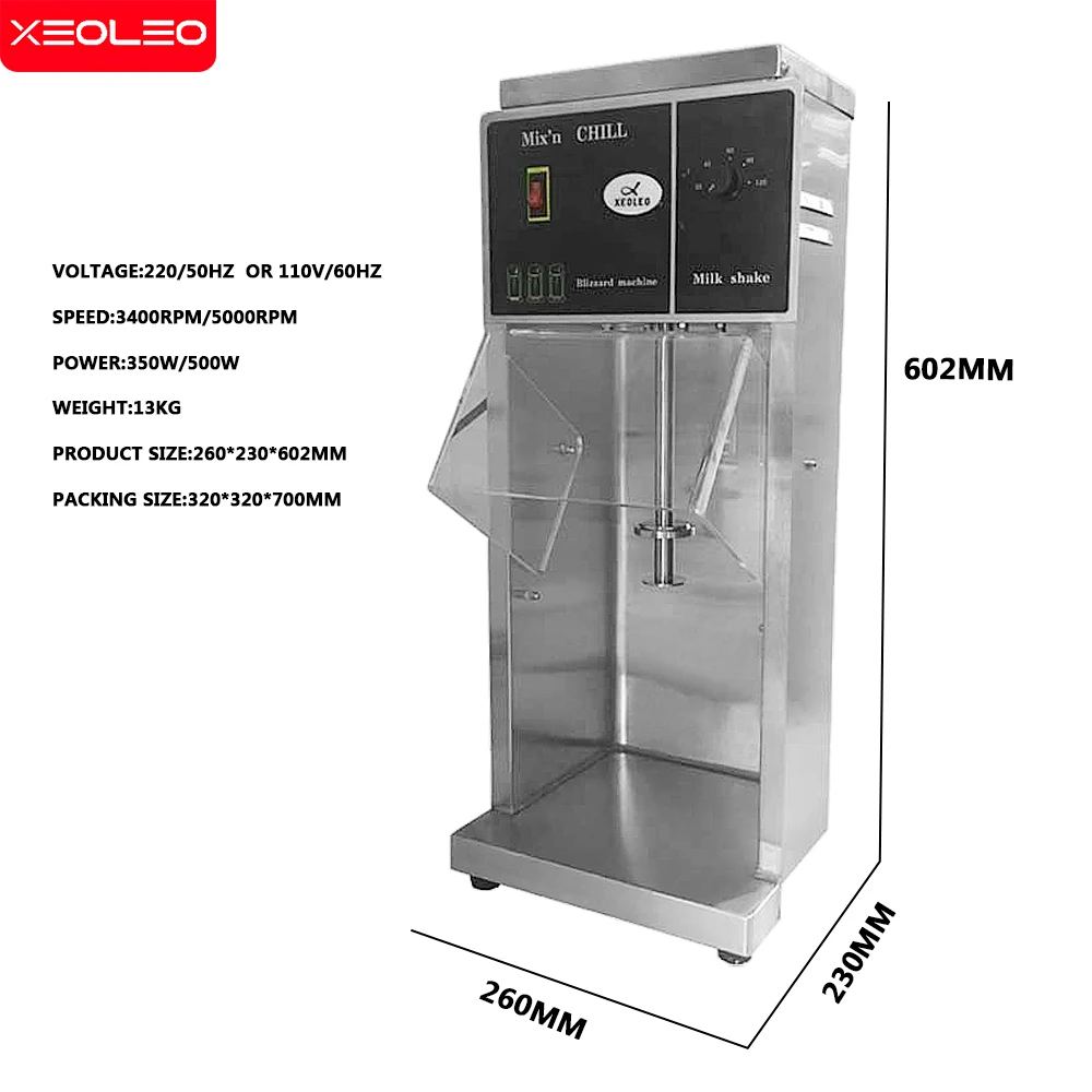 XEOLEO 350W MC Flut Eis Mixer 3400rpm Flut Eis Mixer Stufenlos Einstellen Blizzard Eis Maschine