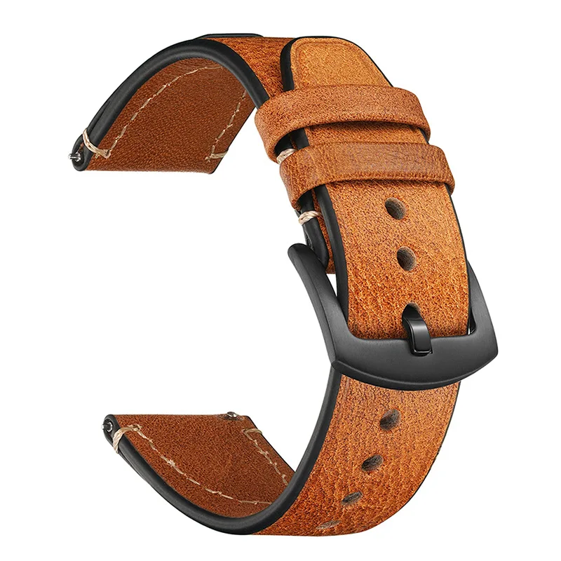 Premium cow leather strap 20mm 22mm Universal watch Watchband Black Buckle Retro quick release Bracelet UTHAI Z28