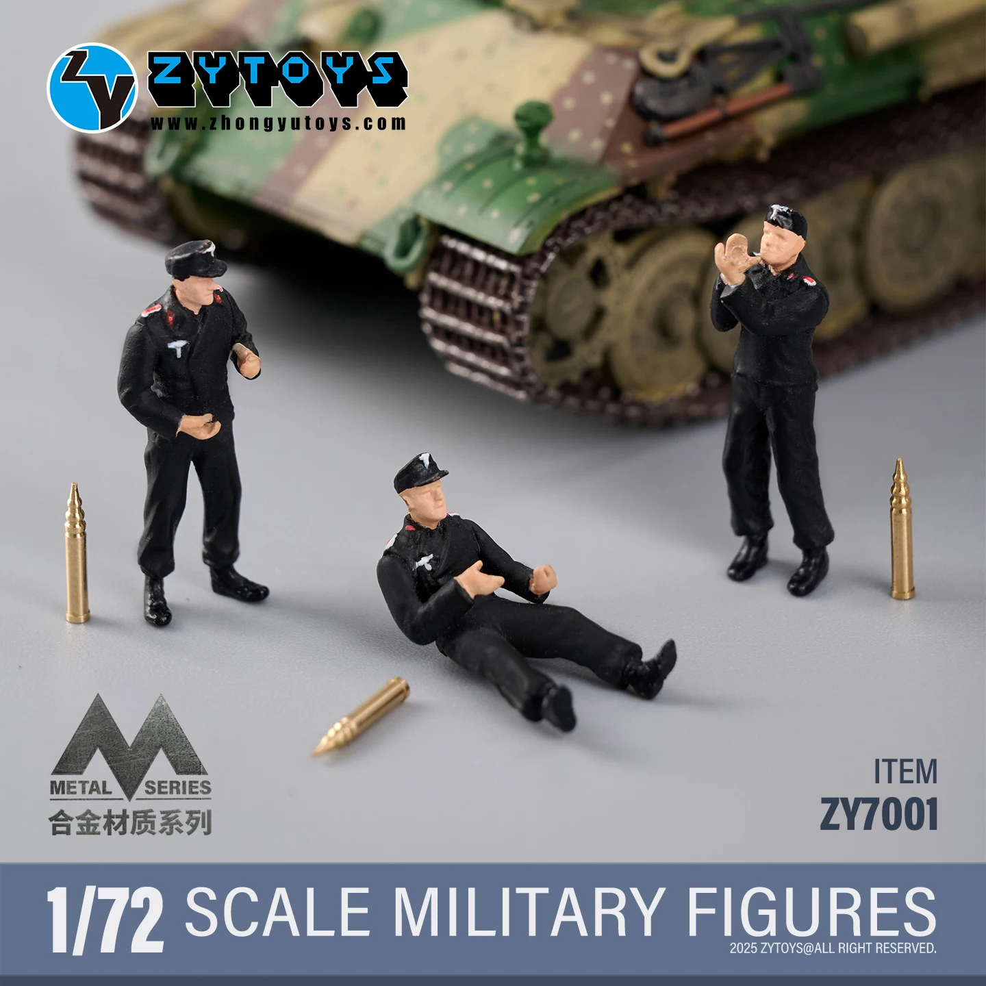 

1/72 Scale WWII German Tank Crew Set with 6 Metal Soldiers 3 Brass Bullets 1 Fuel Drum Military Diorama Accessories ZY7001