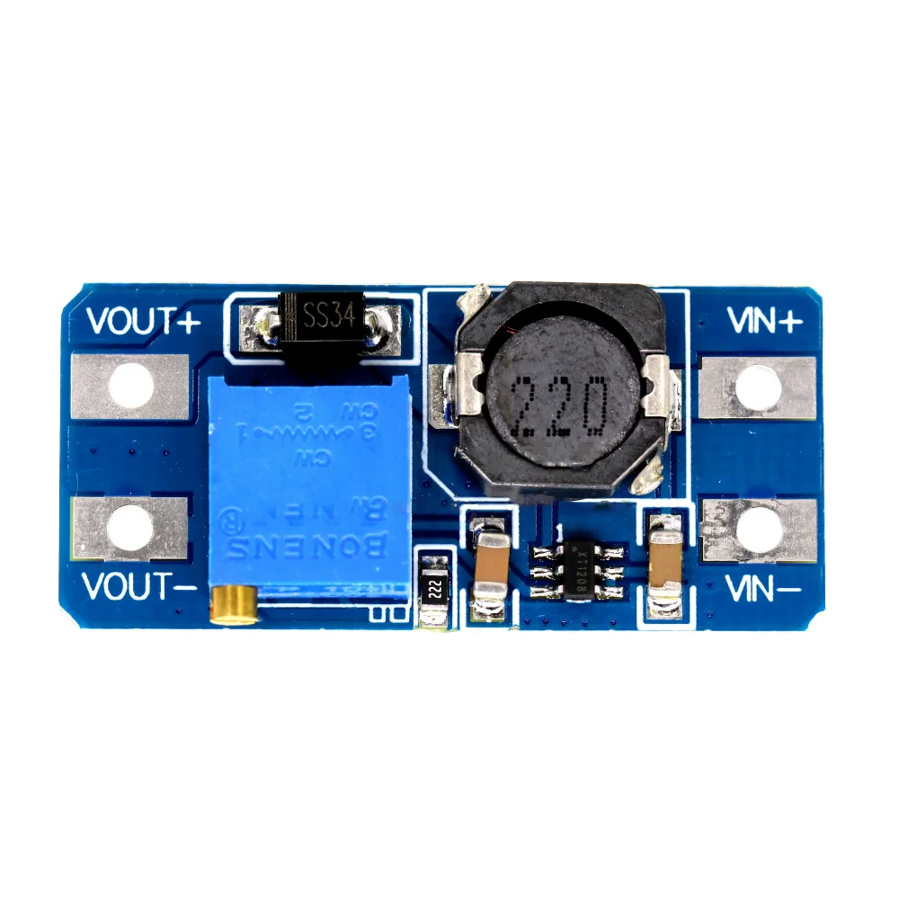 DC-DC Booster Module 2A Booster Board Input 3V/5V Turn Up 5V/9V/12V/24V Adjustable MT3608