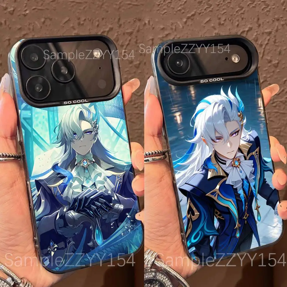 

Neuvillette Genshin Impact Phone Case For iPhone 17,16,15,14,13,12,X,8,Pro,Max,Plus,E,SE4,Air,Mini Black IMD Matte