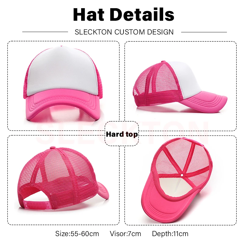 SLECKTON Custom LOGO Embroidery Baseball Cap for Women and Men DIY Print Mens Mesh Cap Fashion Summer Sun Hat Unisex Wholesale