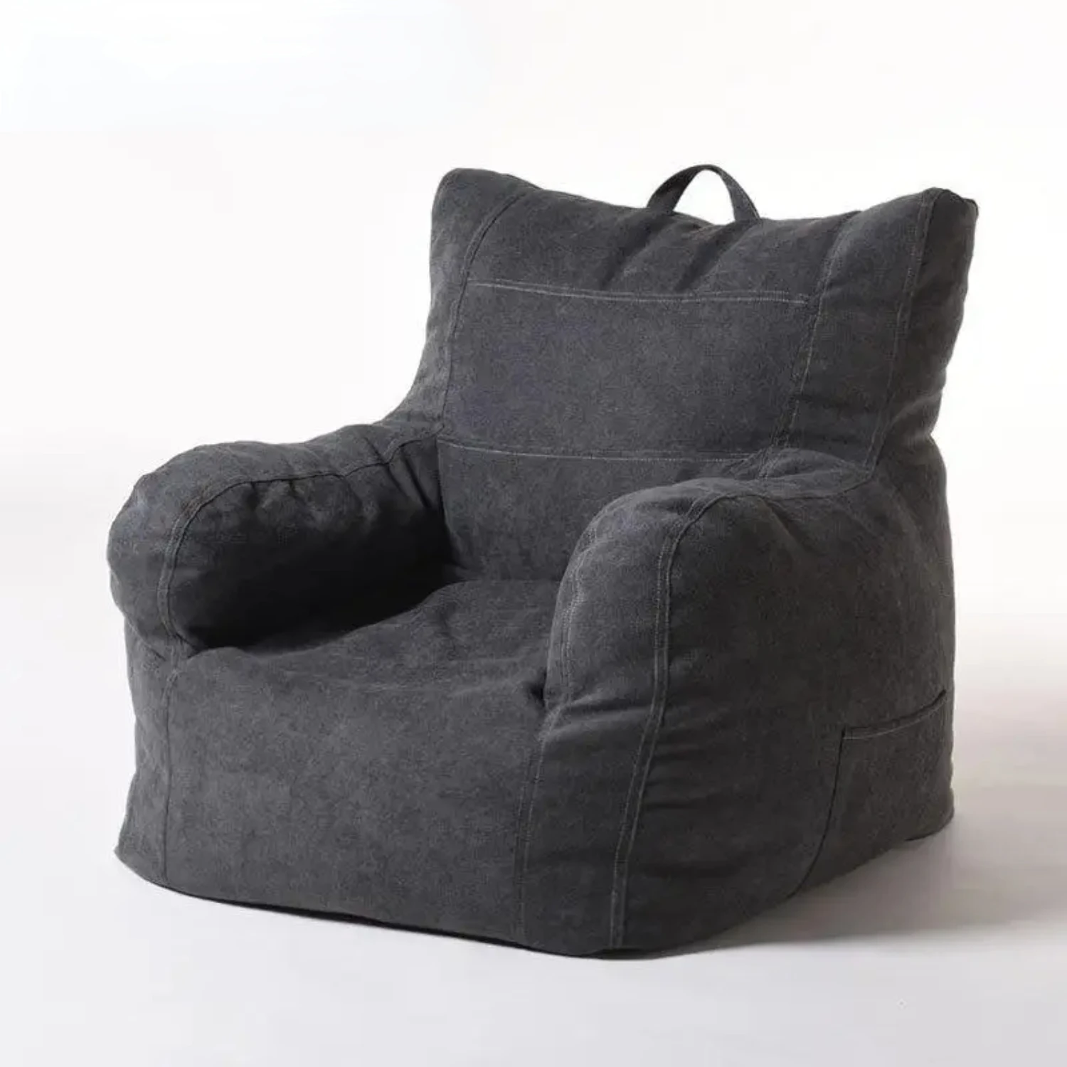 Comfortable Soft Cotton Bean Bag Chair Cover Without Filler for Children and Adults - Stylish Beanbag Armchair Pouf for Salon or