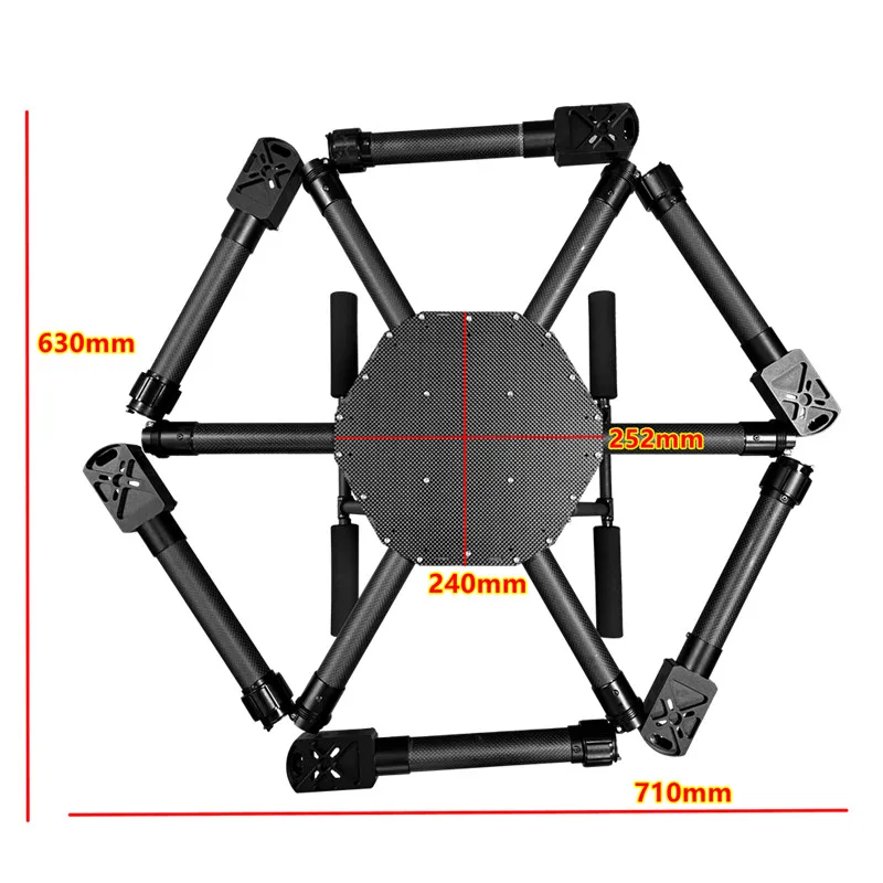 XAERO V1150 1140mm Carbon-Hexacopter-Rahmen mit Regenschirm-Kreuzfaltung für Kartierungs-, Patrouillen- und Landwirtschafts-UAVs – Detail 12