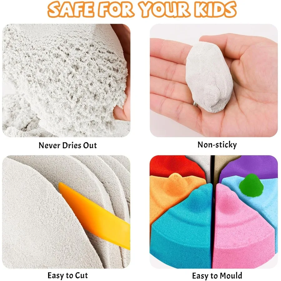 حزمة قيمة FlexiSand سعة 11 رطلًا من رمل ذاتي اللصق قابل للتشكيل لا يجف أبدًا ممتعة لمدة 3 سنوات وما فوق عبوة رمل حسية