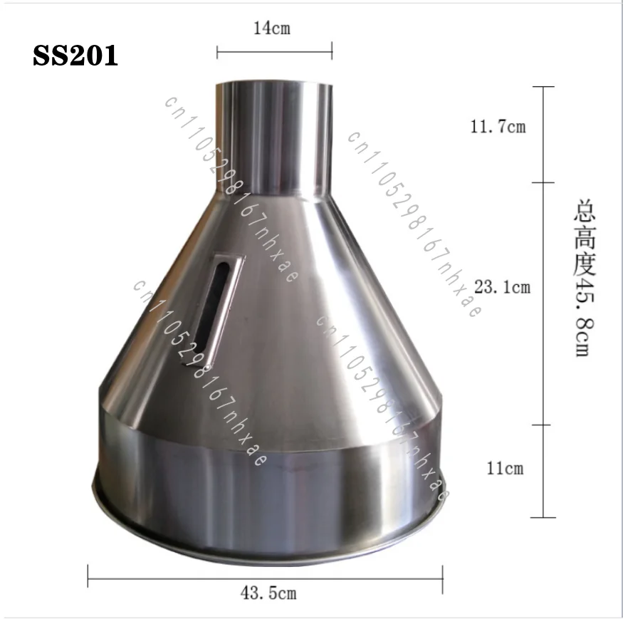 Machine Industrial Hopper Thickened Hopper 304 Stainless Steel Hopper Large Diameter Food Machinery Drum Filling