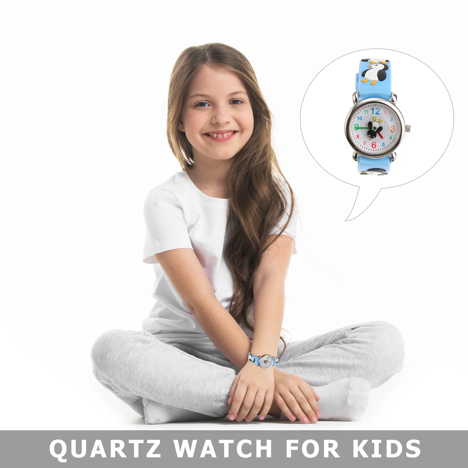 1PC Cartoon Penguin Watch Silicone Quartz Watch Creative Wrist Watch Fashion Casual Watch for Kids Children