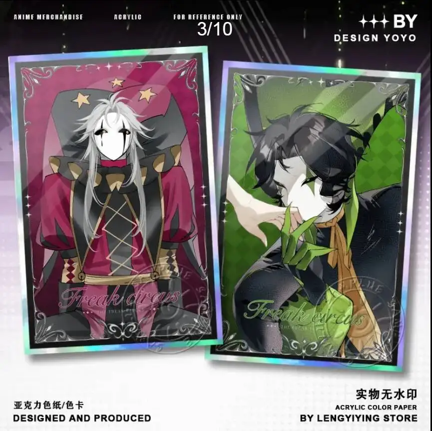 

Anime Pierrot Acg Harlequin Kawaii Game Character Cosplay Acrylic Coloured Paper Desk Stand Fans Collection Card Gift
