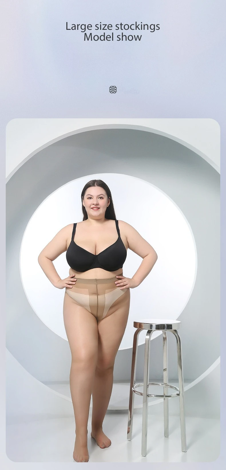 Strümpfe in Übergröße, 150 kg, 3D-T-Schritt, fein und weich, willkürlich schneiden, Fett hinzufügen und Strümpfe für Frauen – Detail 7