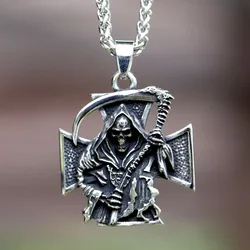 2023 New Design 316L Stainless Steel Skull Pendant Retro Skeleton Men's Pendant Punk HipHop Halloween Jewelry free shipping