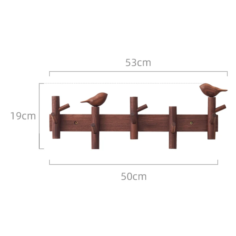 Nordic-Style No Drill Wooden Wall Hooks Multipurpose Entryway Organizer for Coats Bags Keys Space-Saving Home Decor 6