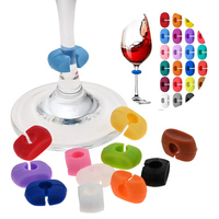 24 PCS/Set Wine Glass Identification Ring Round Silicone Party Glass Identification Mark Wide Range Food Accessories 24 Colors