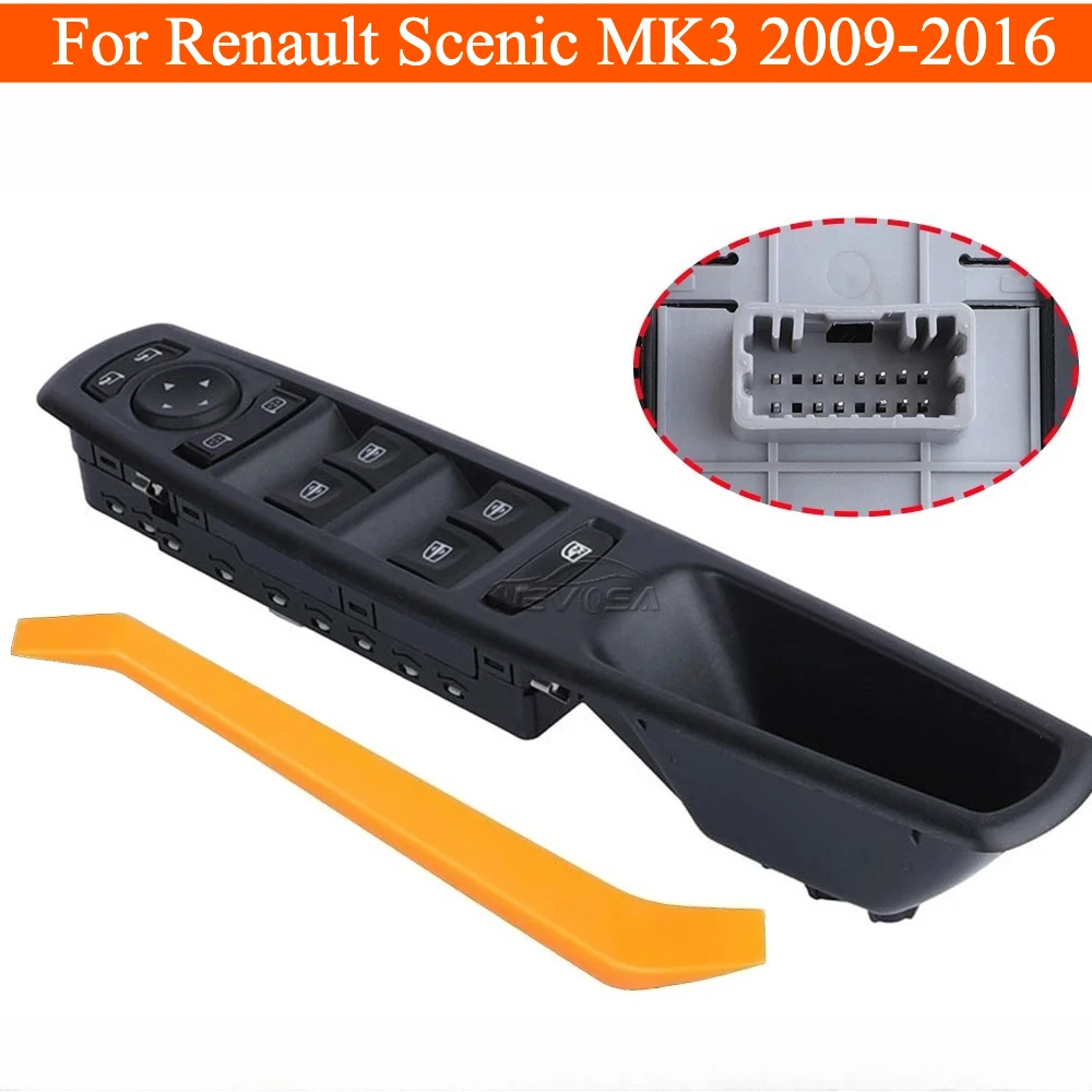 

For Renault Scenic MK3 2009-2016 Power Window Switch - Left Front Master Control for LHD Models, Direct Replacement