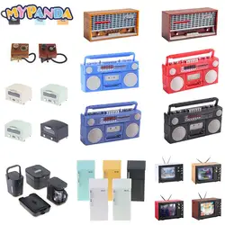 1Pc Mini Meubels Lamp Radio Televisie Keukenapparatuur Schaal Voor Kinderen Gift Retro Poppenhuis Decoratie