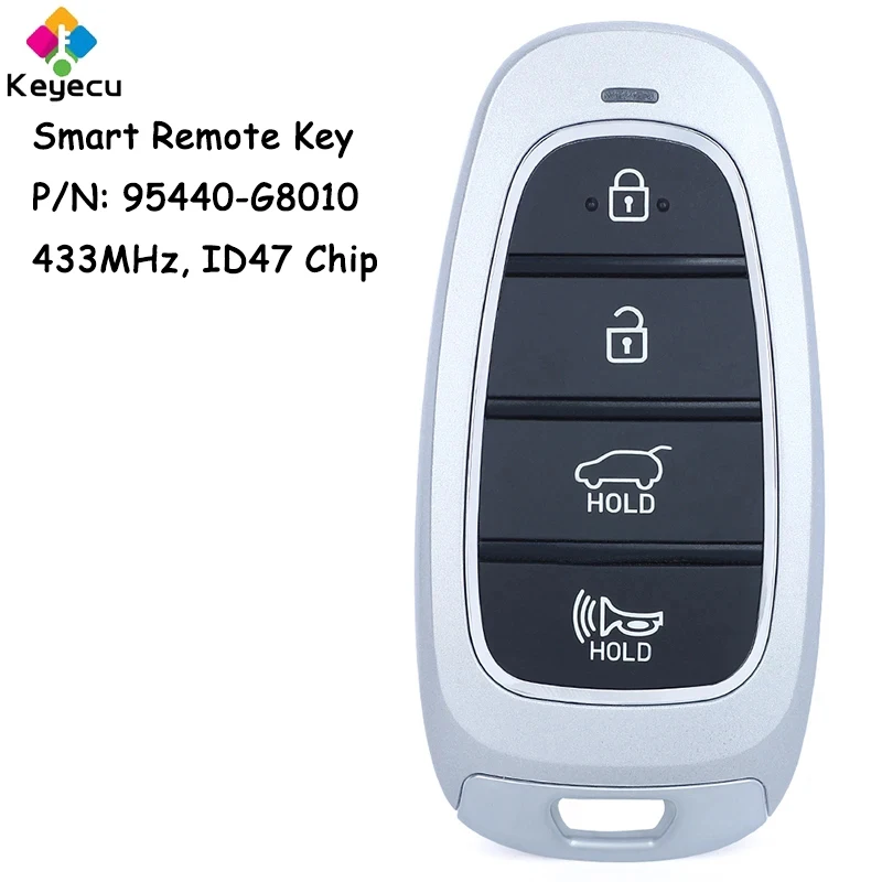 

KEYECU Smart Remote Control Car Key With 4 Buttons 433MHz ID47 Chip for Hyundai Grandeur Replacement Fob P/N: 95440-G8010