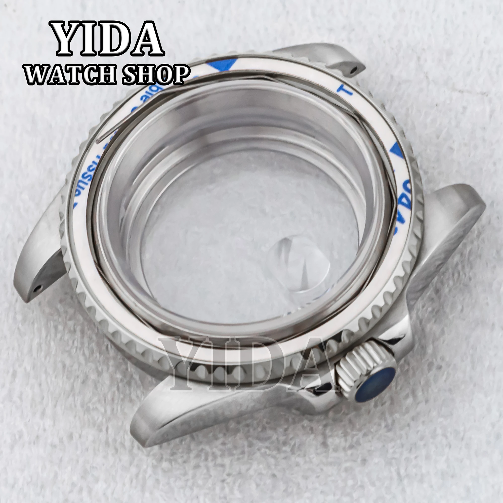 

40MM NH35 Case Mod Silver Case With Date Stainless Steel Sapphire Glass 10ATM Waterproof For SUB NH36 Movement Watch Accessories