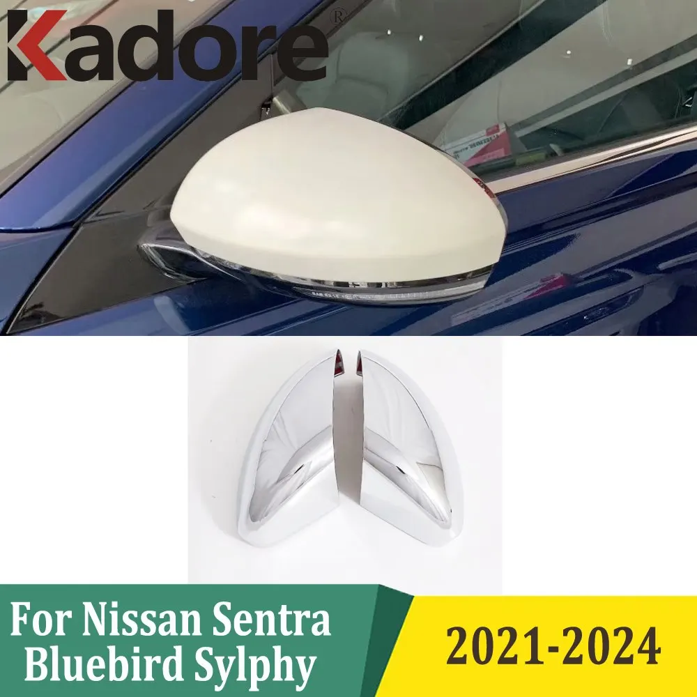 For Nissan Sentra Bluebird Sylphy 2020 2021-2024 Chrome Side Door Rearview Mirror Cover Trim Styling Car Sticker Accessories