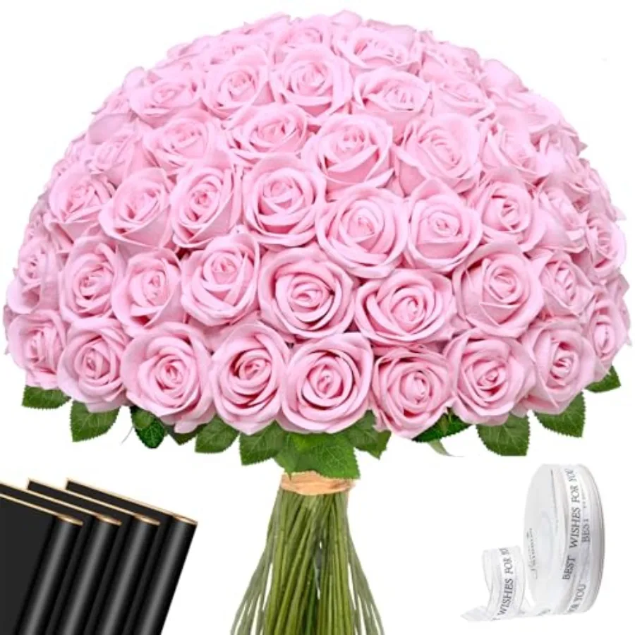 

Искусственные розы оптом, бархатные розы Real Touch с оберточной бумагой, искусственные цветы для свадебных композиций и букетов невесты