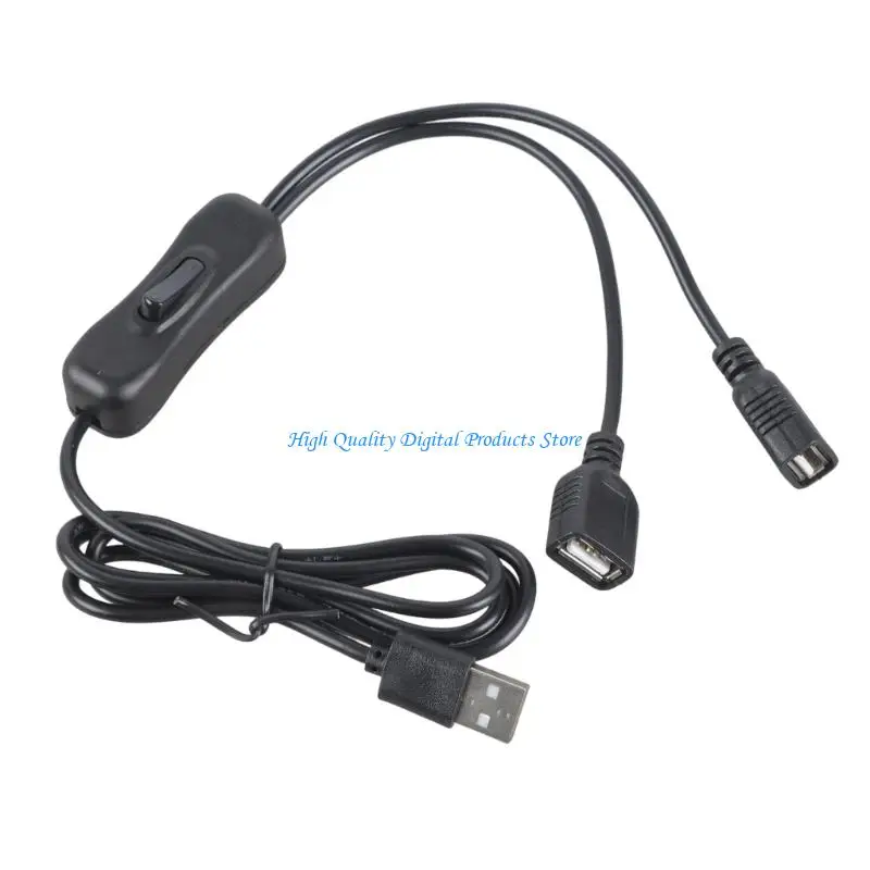 U2JE Double USB Female Charging Cable With Power Switcher 5V2A Output High Efficiency Charging For Home Appliances