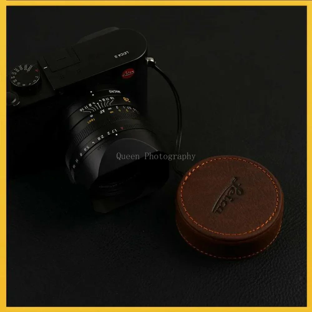 Lens Cap Manual Lens Waterproof Protection Camera Lens Cover Genuine Leather for Leica Q Typ116 Leica QP Q2 Camera Accessories