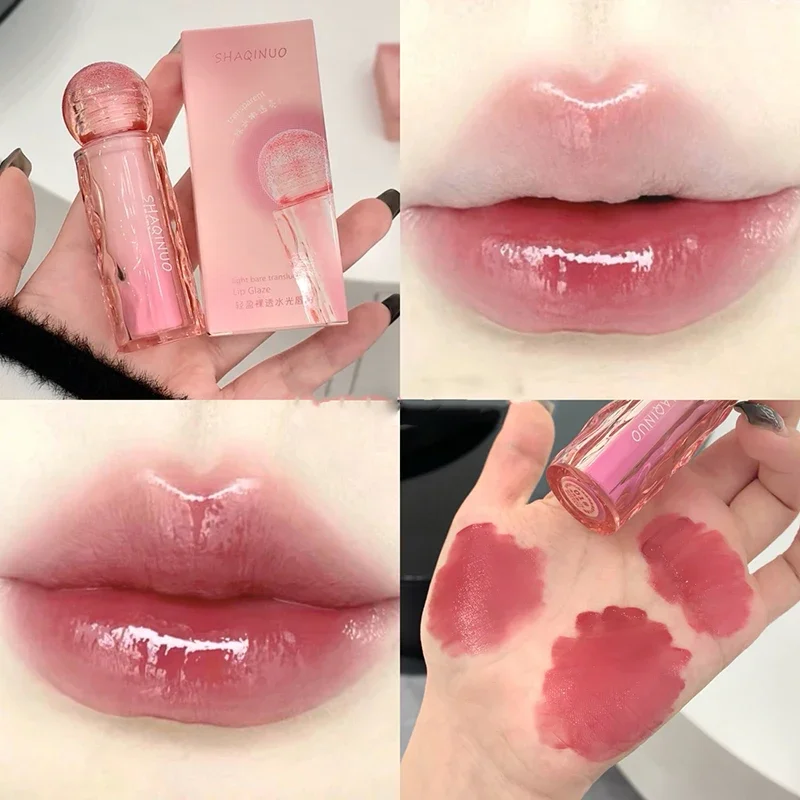 Mirror Moisturizing Lip Glaze GLOSS Lasting กันน้ํา Non Stick CUP แต่งหน้า Lip Plumper Oil Liquid Glaze เครื่องสําอางเกาหลี