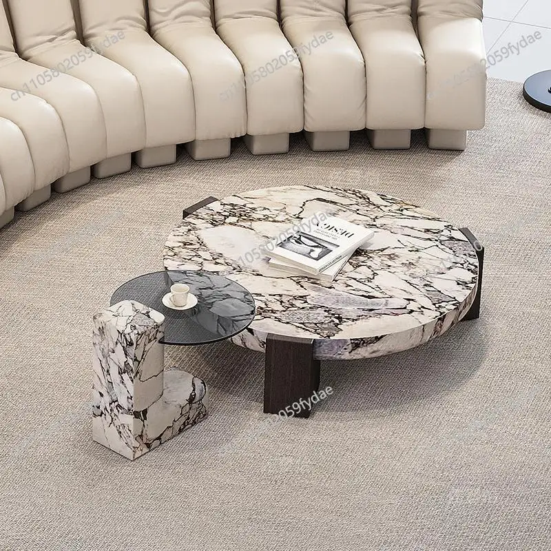 LuxuryTop Coffee Table With Black  Marble Leg for Home Living Room