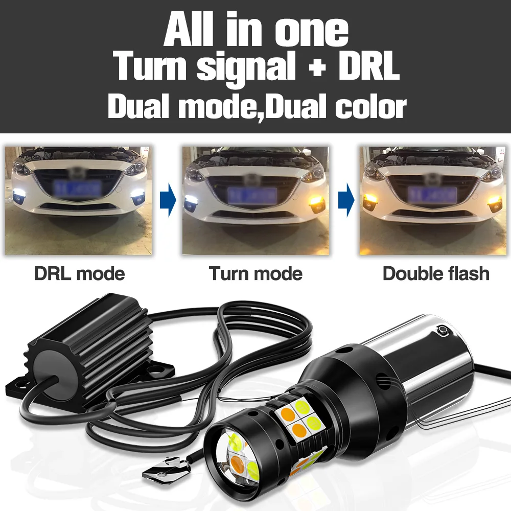 2pcs LED Dual Mode Turn Signal+Daytime Running Light DRL For Opel Antara A Accessories 2006-2015 2009 2010 2011 2012 2013 2014