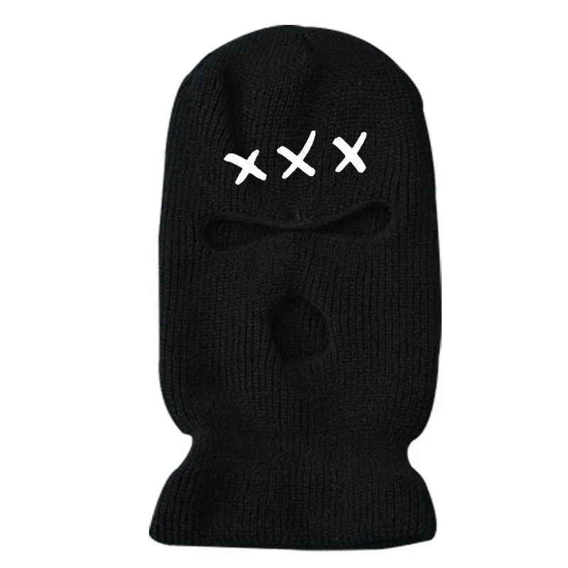 Wholesale 20pcs diy logo embroidery balaclava hat Winter men women long elastic pullover beanie cap Ski cycling Knitted hat