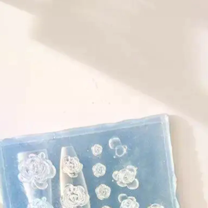 3DフラワーシリコンネイルモールドスイートボウローズネイルテンプレートDIYネイルアートデコレーションスタンピングプレートマニキュアデザインツール