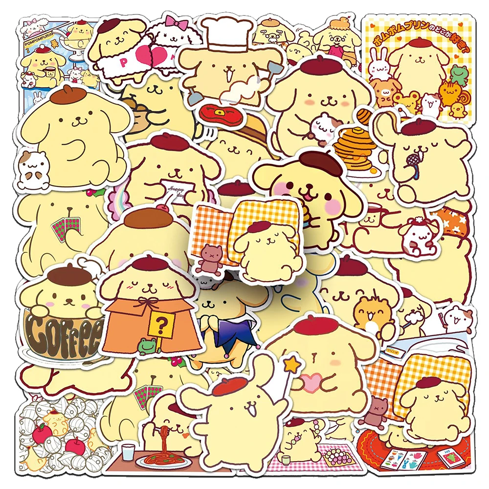 Autocollants de dessin animé mignon pour enfants, pompon, Purin, graffiti, décalcomanies de jouets pour la papeterie, ordinateur, réfrigérateur, vente en gros, 10 pièces, 30 pièces, 50 pièces