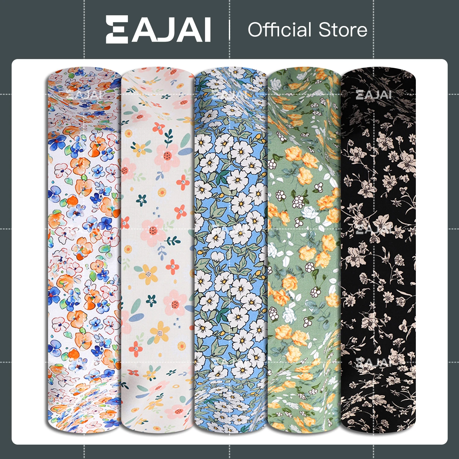 

Multipurpose Cotton Craft Fabric - Vintage Floral & Polka Dots Design 143x50cm | Ideal for DIY Sewing, Patchwork & Tablecloths