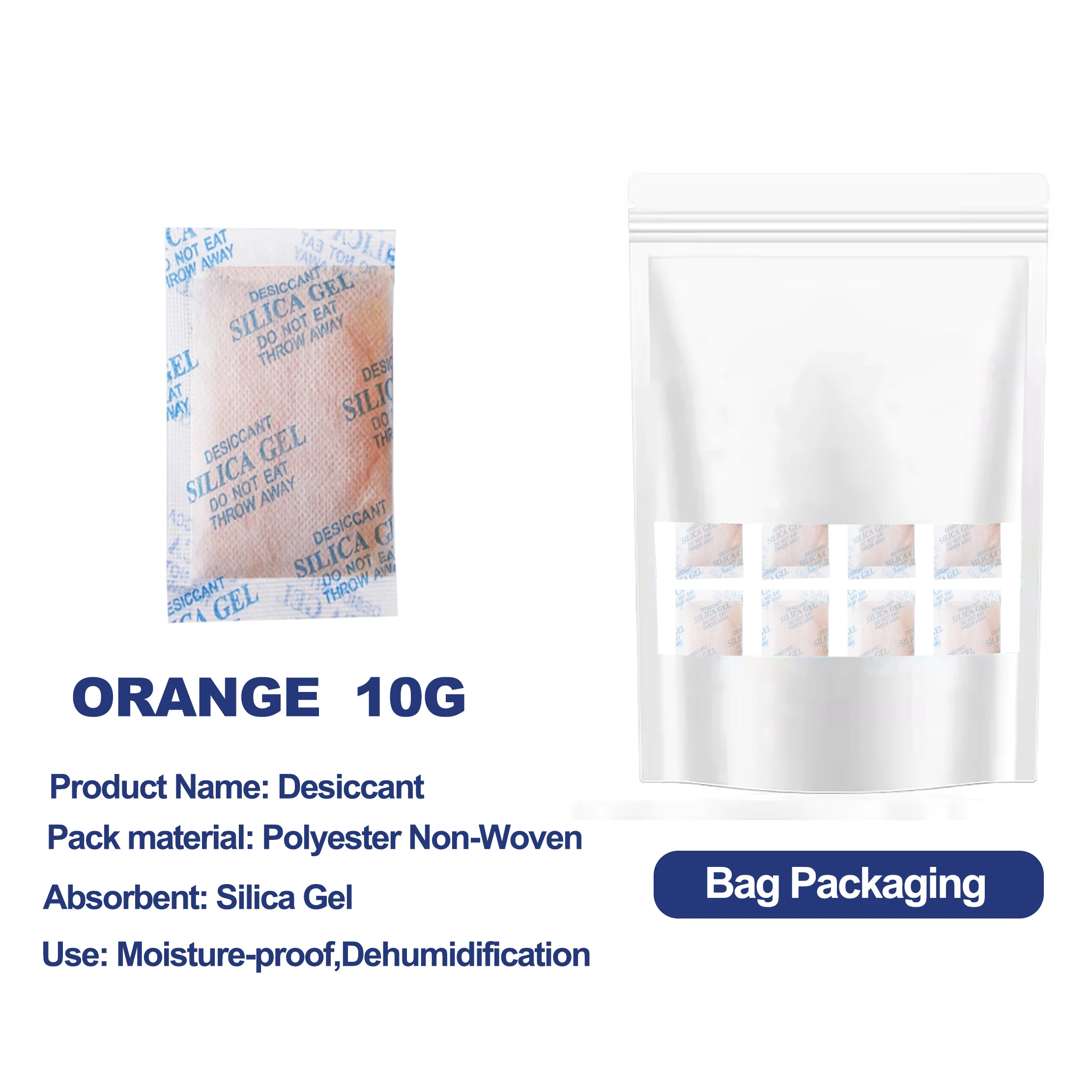 10g 5/10/20/50pcs Package Orange Blue Waterproof Reusable Silica Gel Beads Bottles Moisture Absorber Desiccant Dehumidifie image 2