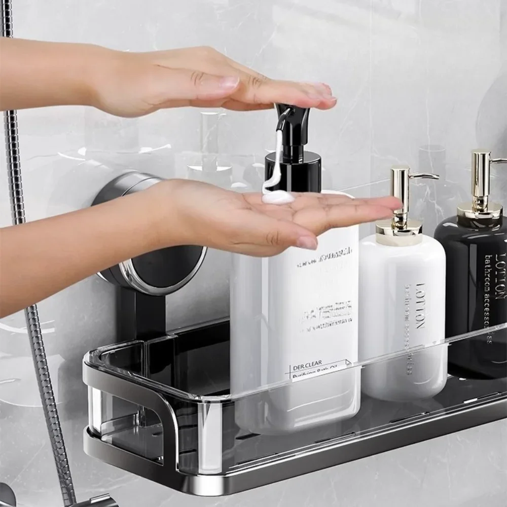 Suction cup bathroom rack non-punching toilet wall-mounted removable storage rack washstand wall hanger