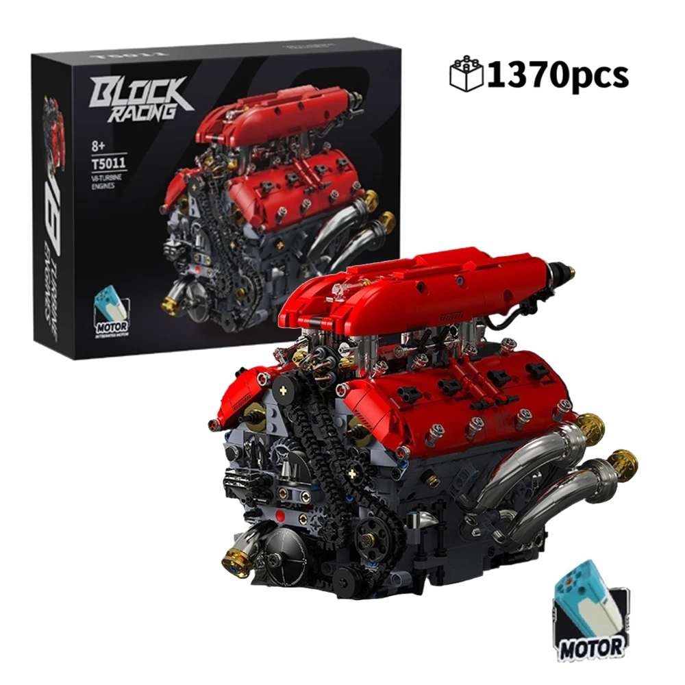 

FUNXINEE NEW Technical V8 Engine Building Blocks, MOC Mechanical Car Model Assembly Bricks, Toy Vehicle Collection Holiday Gift