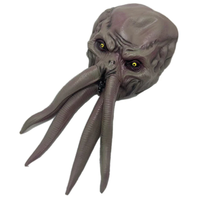 Mind Flayer Illithid Latex Headgear Game Baldur\'s Gate Cosplay Hat Octopus Head Cover Halloween Carnival Party Terror Mask