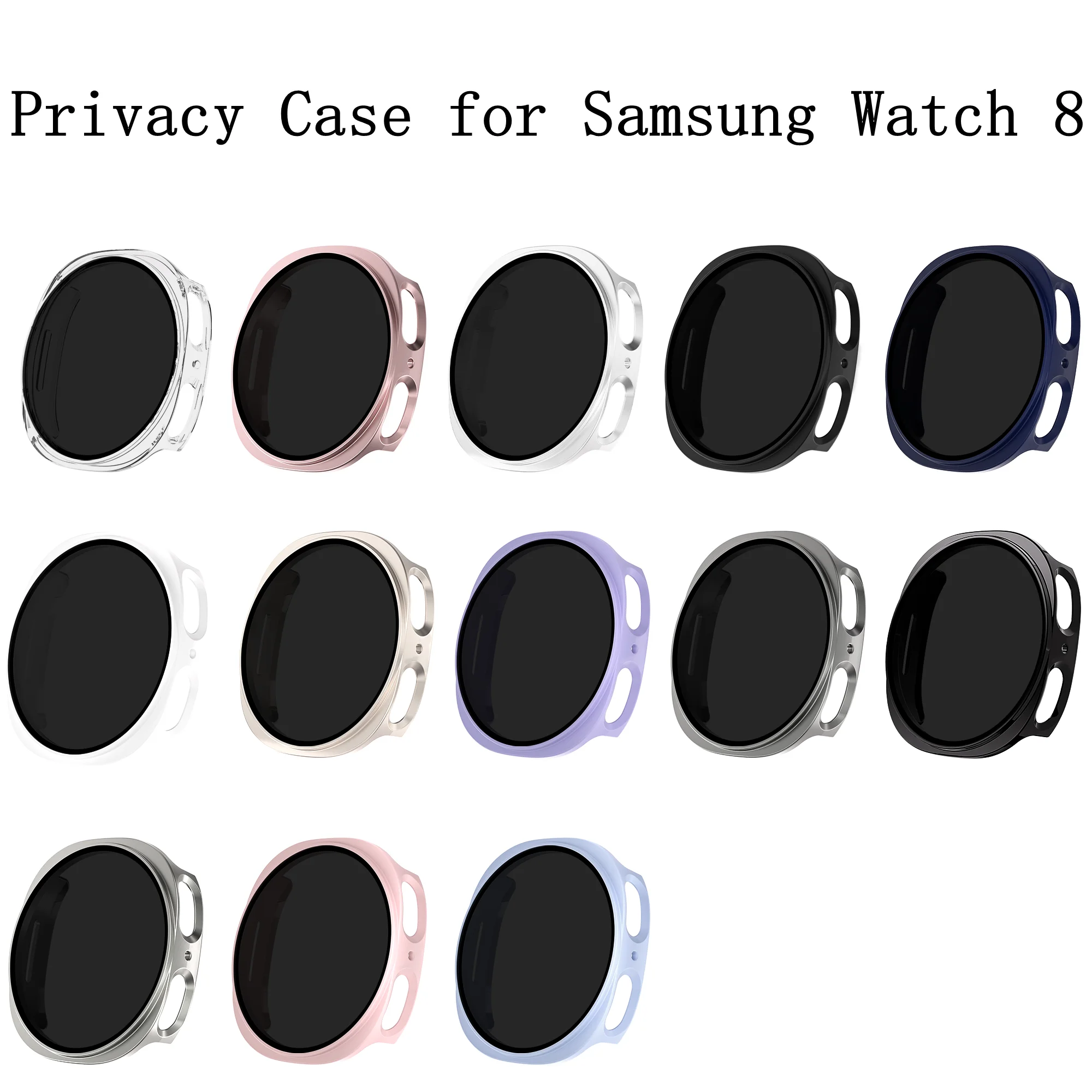 

Privacy PC Screen Protector Case for Samsung Galaxy Watch 8,9H Tempered Glass with Ultra Thin Hard Protective Cover for Watch 8