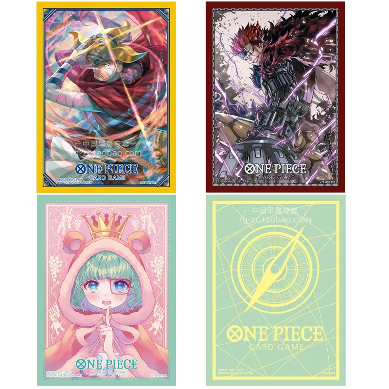 Bandai Original Anime One Piece Card Sleeves Sugar Kid Law Usopp Nami Luffy Figures OPCG PTCG Trading Cards Protector Case