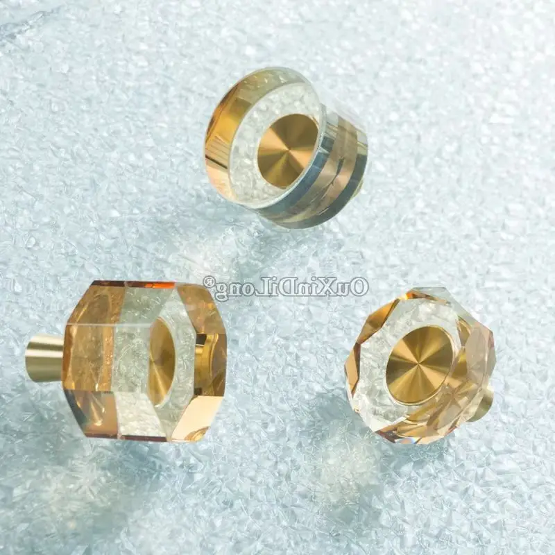 

New 2PCS Brass+Crystal Glass Furniture Handles Drawer Pulls Cupboard Wardrobe Kitchen Shoe TV Cabinet Pulls Handles and Knobs