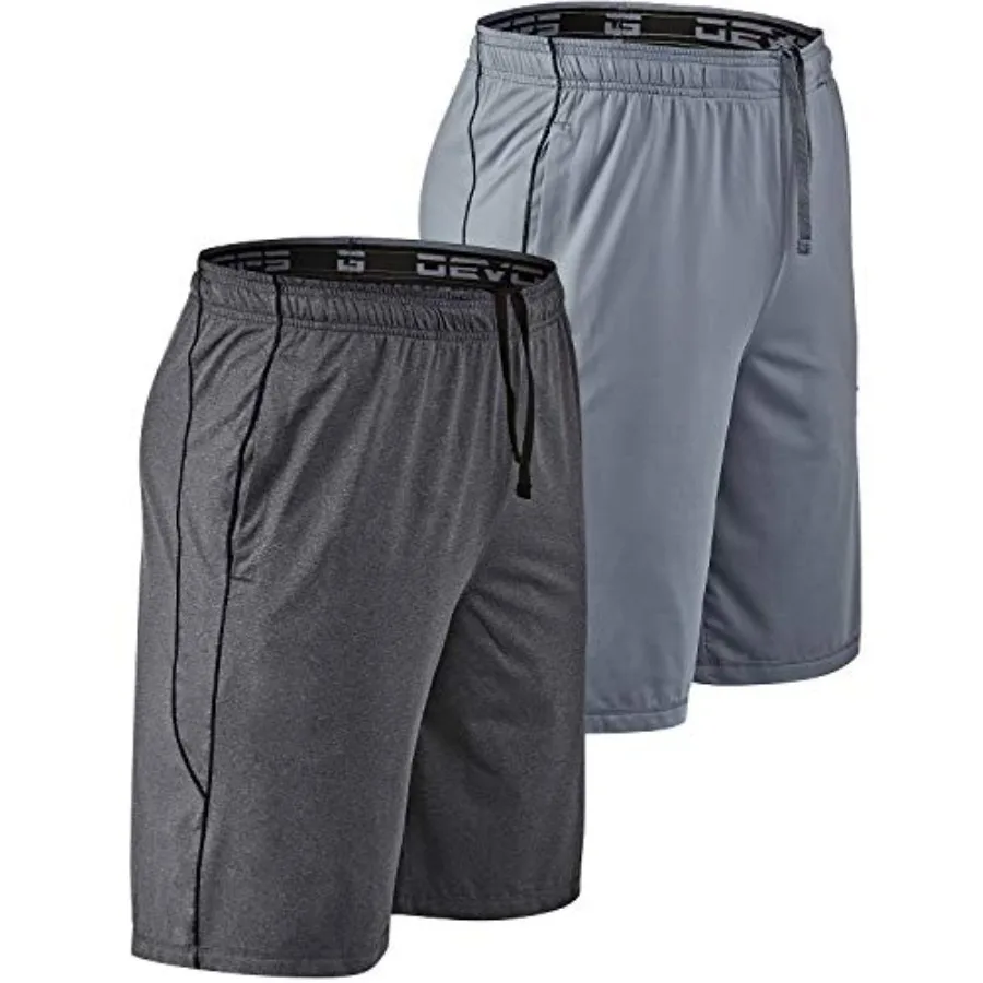 

DEVOPS Men's 2-Pack Loose-Fit 10" Workout Gym Shorts with Pockets