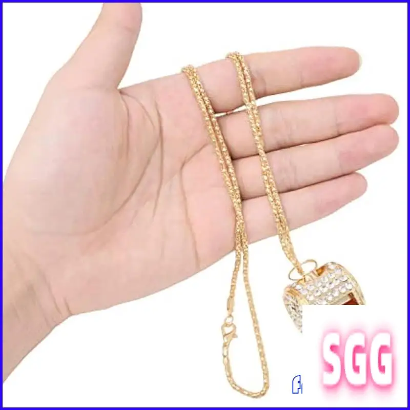 

WW-Necklace Style, Exquisite Diamond-Encrusted Referee Whistle, Cute Rhinestone Whistle, Metal Whistle