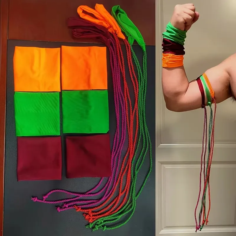 

WWF Ultimate Warrior Wristbands Tassels Set Motorcycle Wrist Guard Wrestling Costume Accessories Colorful Pair of 2